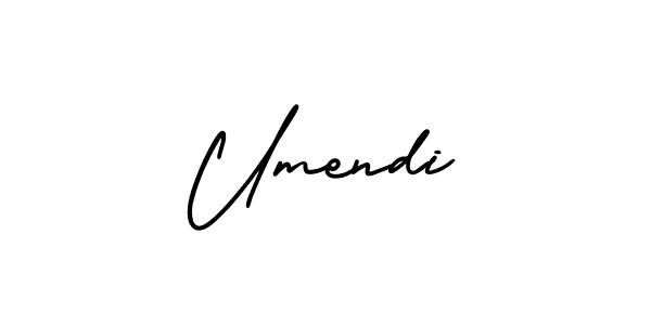 Use a signature maker to create a handwritten signature online. With this signature software, you can design (AmerikaSignatureDemo-Regular) your own signature for name Umendi. Umendi signature style 3 images and pictures png