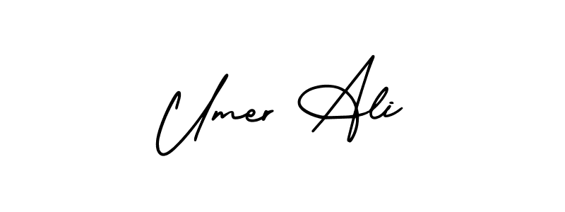 This is the best signature style for the Umer Ali name. Also you like these signature font (AmerikaSignatureDemo-Regular). Mix name signature. Umer Ali signature style 3 images and pictures png