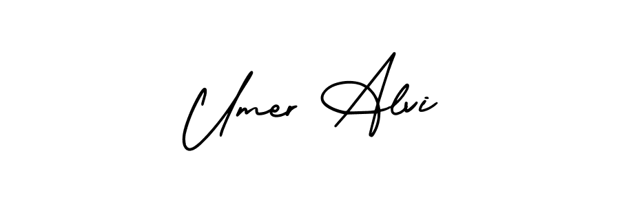 Make a beautiful signature design for name Umer Alvi. With this signature (AmerikaSignatureDemo-Regular) style, you can create a handwritten signature for free. Umer Alvi signature style 3 images and pictures png