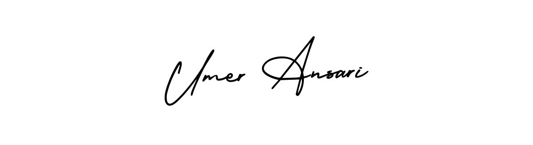 if you are searching for the best signature style for your name Umer Ansari. so please give up your signature search. here we have designed multiple signature styles  using AmerikaSignatureDemo-Regular. Umer Ansari signature style 3 images and pictures png