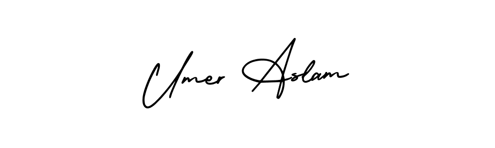 Make a beautiful signature design for name Umer Aslam. Use this online signature maker to create a handwritten signature for free. Umer Aslam signature style 3 images and pictures png