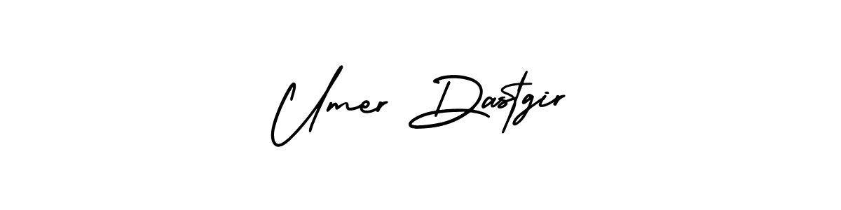 You should practise on your own different ways (AmerikaSignatureDemo-Regular) to write your name (Umer Dastgir) in signature. don't let someone else do it for you. Umer Dastgir signature style 3 images and pictures png