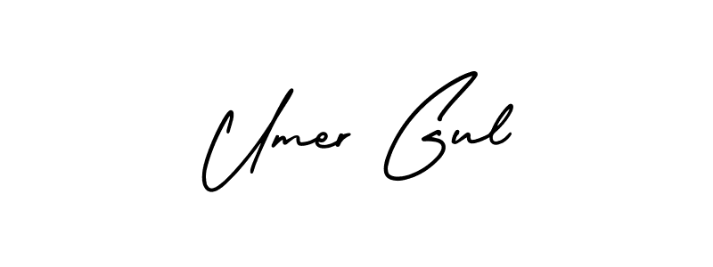 How to make Umer Gul name signature. Use AmerikaSignatureDemo-Regular style for creating short signs online. This is the latest handwritten sign. Umer Gul signature style 3 images and pictures png