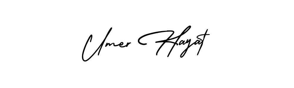 Design your own signature with our free online signature maker. With this signature software, you can create a handwritten (AmerikaSignatureDemo-Regular) signature for name Umer Hayat. Umer Hayat signature style 3 images and pictures png