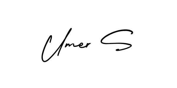 Design your own signature with our free online signature maker. With this signature software, you can create a handwritten (AmerikaSignatureDemo-Regular) signature for name Umer S. Umer S signature style 3 images and pictures png