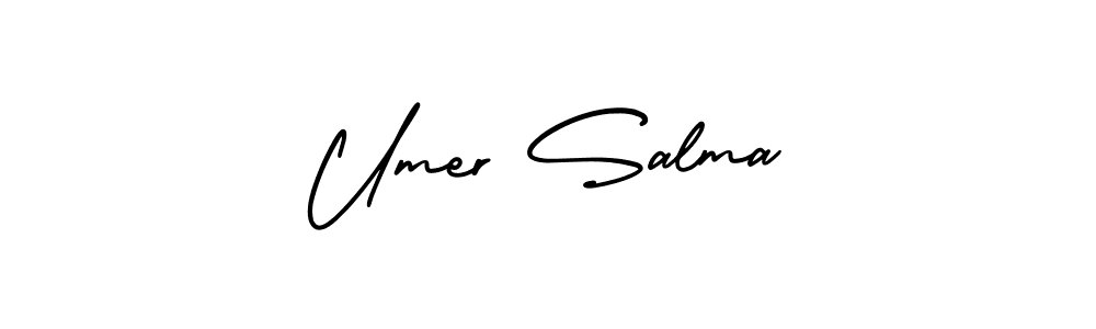 Make a beautiful signature design for name Umer Salma. With this signature (AmerikaSignatureDemo-Regular) style, you can create a handwritten signature for free. Umer Salma signature style 3 images and pictures png