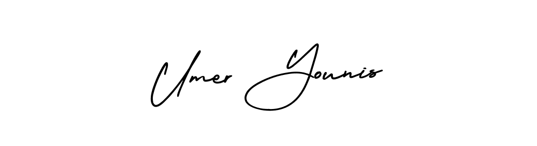 Also You can easily find your signature by using the search form. We will create Umer Younis name handwritten signature images for you free of cost using AmerikaSignatureDemo-Regular sign style. Umer Younis signature style 3 images and pictures png