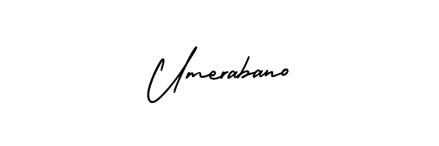 It looks lik you need a new signature style for name Umerabano. Design unique handwritten (AmerikaSignatureDemo-Regular) signature with our free signature maker in just a few clicks. Umerabano signature style 3 images and pictures png