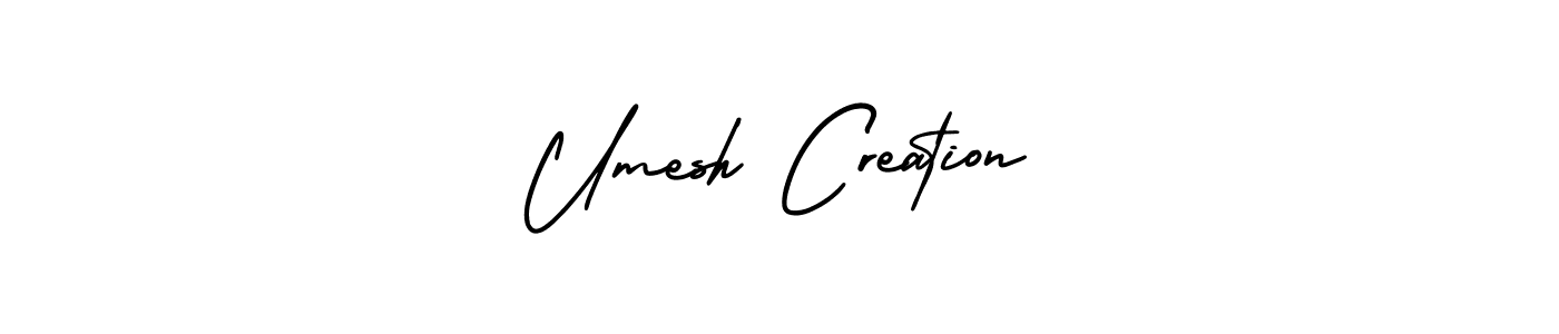 How to make Umesh Creation name signature. Use AmerikaSignatureDemo-Regular style for creating short signs online. This is the latest handwritten sign. Umesh Creation signature style 3 images and pictures png
