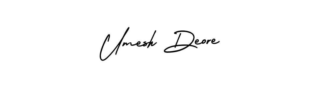 How to make Umesh Deore name signature. Use AmerikaSignatureDemo-Regular style for creating short signs online. This is the latest handwritten sign. Umesh Deore signature style 3 images and pictures png