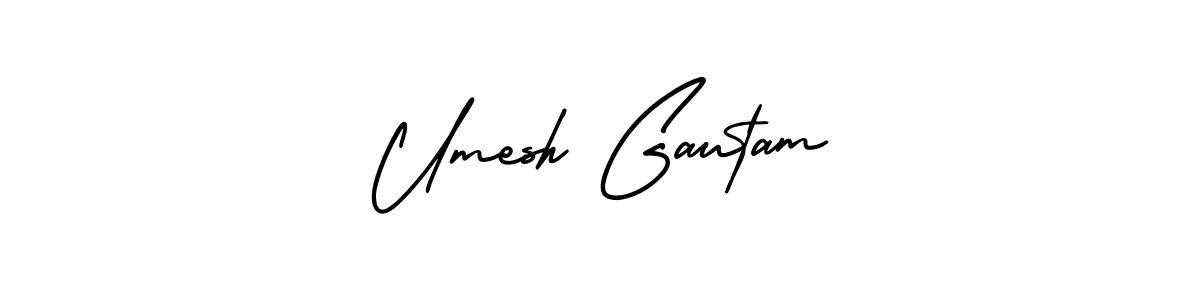 How to make Umesh Gautam name signature. Use AmerikaSignatureDemo-Regular style for creating short signs online. This is the latest handwritten sign. Umesh Gautam signature style 3 images and pictures png