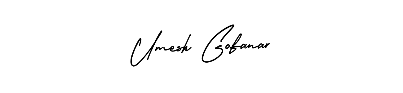 if you are searching for the best signature style for your name Umesh Gofanar. so please give up your signature search. here we have designed multiple signature styles  using AmerikaSignatureDemo-Regular. Umesh Gofanar signature style 3 images and pictures png