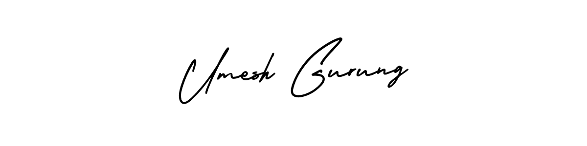 Umesh Gurung stylish signature style. Best Handwritten Sign (AmerikaSignatureDemo-Regular) for my name. Handwritten Signature Collection Ideas for my name Umesh Gurung. Umesh Gurung signature style 3 images and pictures png