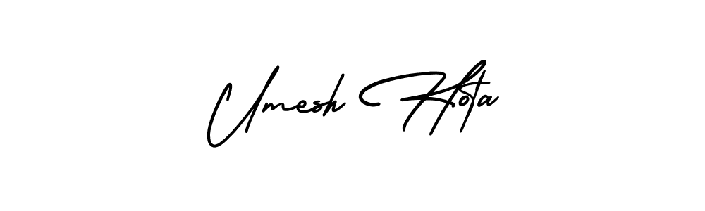 Umesh Hota stylish signature style. Best Handwritten Sign (AmerikaSignatureDemo-Regular) for my name. Handwritten Signature Collection Ideas for my name Umesh Hota. Umesh Hota signature style 3 images and pictures png
