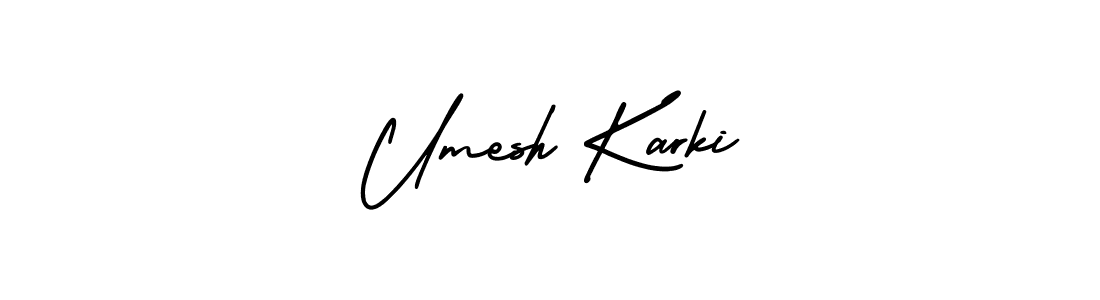 Make a beautiful signature design for name Umesh Karki. With this signature (AmerikaSignatureDemo-Regular) style, you can create a handwritten signature for free. Umesh Karki signature style 3 images and pictures png