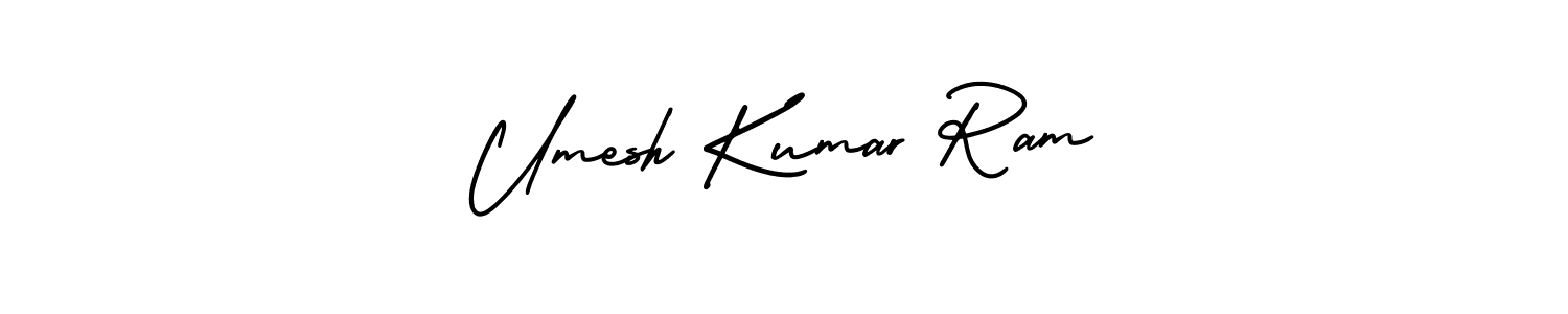 This is the best signature style for the Umesh Kumar Ram name. Also you like these signature font (AmerikaSignatureDemo-Regular). Mix name signature. Umesh Kumar Ram signature style 3 images and pictures png