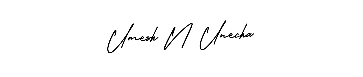 AmerikaSignatureDemo-Regular is a professional signature style that is perfect for those who want to add a touch of class to their signature. It is also a great choice for those who want to make their signature more unique. Get Umesh N Unecha name to fancy signature for free. Umesh N Unecha signature style 3 images and pictures png