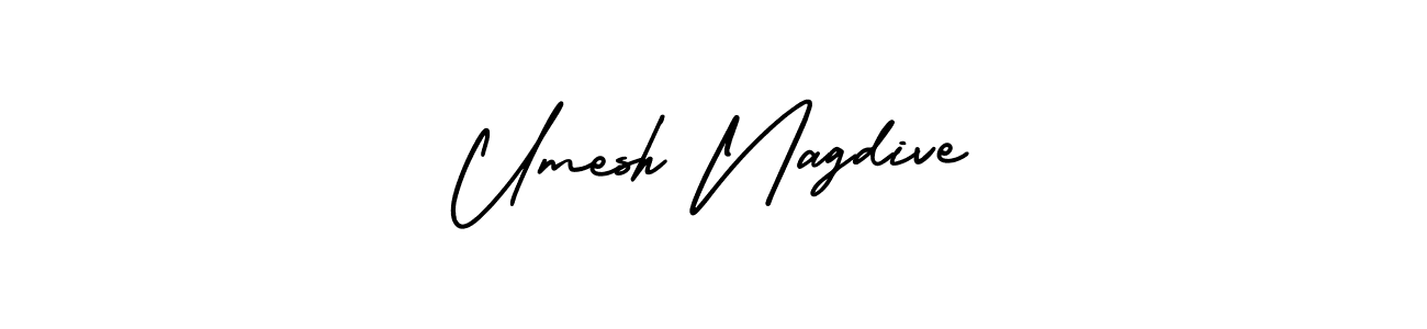 Umesh Nagdive stylish signature style. Best Handwritten Sign (AmerikaSignatureDemo-Regular) for my name. Handwritten Signature Collection Ideas for my name Umesh Nagdive. Umesh Nagdive signature style 3 images and pictures png
