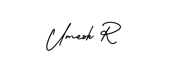 Create a beautiful signature design for name Umesh R. With this signature (AmerikaSignatureDemo-Regular) fonts, you can make a handwritten signature for free. Umesh R signature style 3 images and pictures png