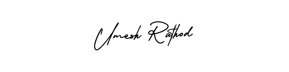 This is the best signature style for the Umesh Rathod name. Also you like these signature font (AmerikaSignatureDemo-Regular). Mix name signature. Umesh Rathod signature style 3 images and pictures png