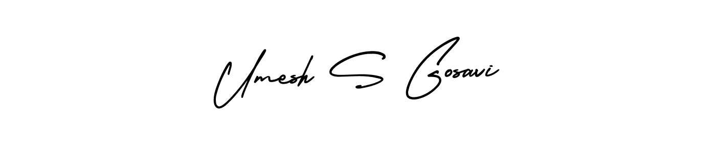 Design your own signature with our free online signature maker. With this signature software, you can create a handwritten (AmerikaSignatureDemo-Regular) signature for name Umesh S Gosavi. Umesh S Gosavi signature style 3 images and pictures png