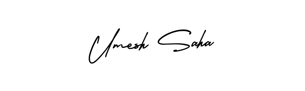 Make a beautiful signature design for name Umesh Saha. With this signature (AmerikaSignatureDemo-Regular) style, you can create a handwritten signature for free. Umesh Saha signature style 3 images and pictures png