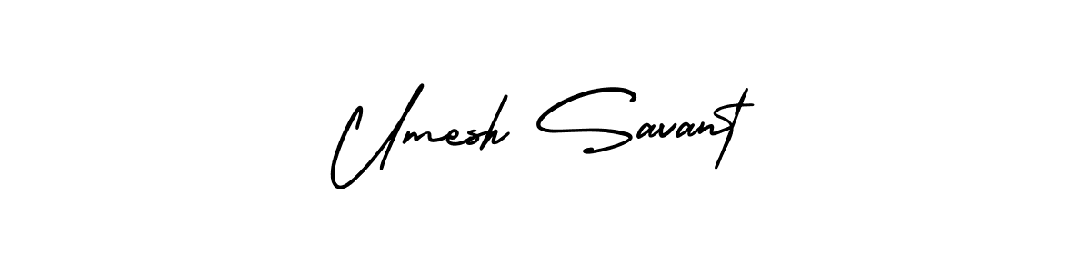 You should practise on your own different ways (AmerikaSignatureDemo-Regular) to write your name (Umesh Savant) in signature. don't let someone else do it for you. Umesh Savant signature style 3 images and pictures png