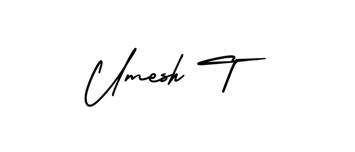 Design your own signature with our free online signature maker. With this signature software, you can create a handwritten (AmerikaSignatureDemo-Regular) signature for name Umesh T. Umesh T signature style 3 images and pictures png
