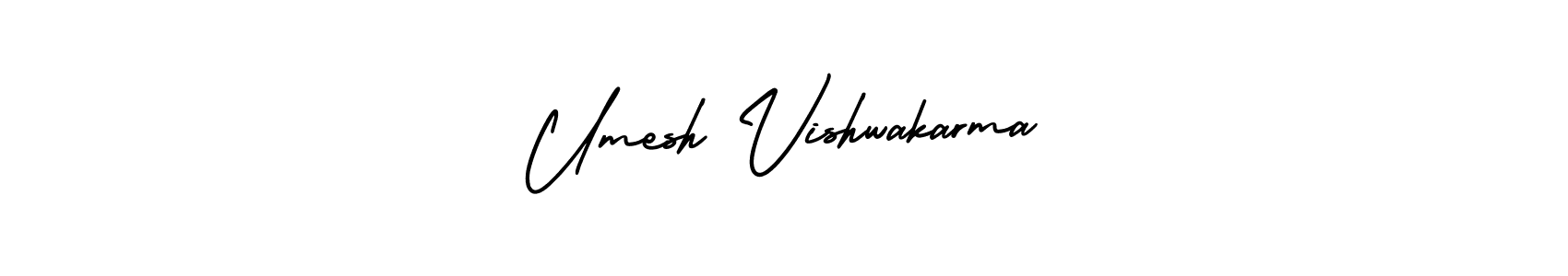 Umesh Vishwakarma stylish signature style. Best Handwritten Sign (AmerikaSignatureDemo-Regular) for my name. Handwritten Signature Collection Ideas for my name Umesh Vishwakarma. Umesh Vishwakarma signature style 3 images and pictures png