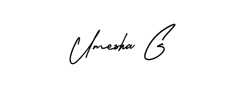 Also we have Umesha G name is the best signature style. Create professional handwritten signature collection using AmerikaSignatureDemo-Regular autograph style. Umesha G signature style 3 images and pictures png
