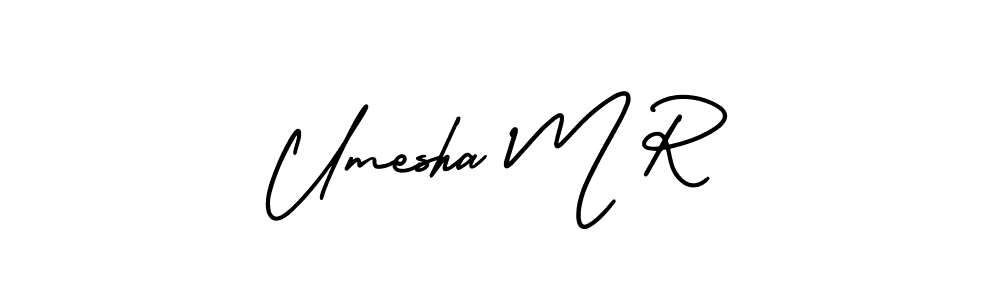 How to make Umesha M R signature? AmerikaSignatureDemo-Regular is a professional autograph style. Create handwritten signature for Umesha M R name. Umesha M R signature style 3 images and pictures png