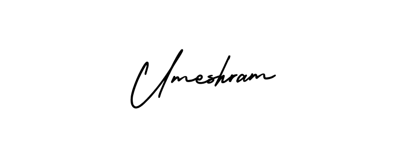 Umeshram stylish signature style. Best Handwritten Sign (AmerikaSignatureDemo-Regular) for my name. Handwritten Signature Collection Ideas for my name Umeshram. Umeshram signature style 3 images and pictures png