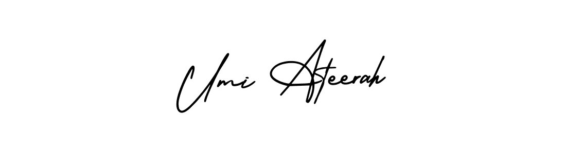 Umi Ateerah stylish signature style. Best Handwritten Sign (AmerikaSignatureDemo-Regular) for my name. Handwritten Signature Collection Ideas for my name Umi Ateerah. Umi Ateerah signature style 3 images and pictures png