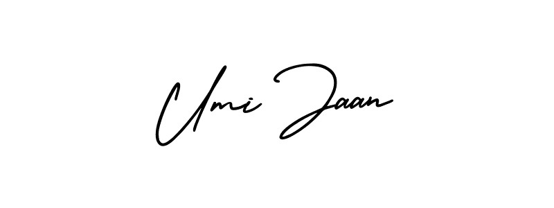 It looks lik you need a new signature style for name Umi Jaan. Design unique handwritten (AmerikaSignatureDemo-Regular) signature with our free signature maker in just a few clicks. Umi Jaan signature style 3 images and pictures png