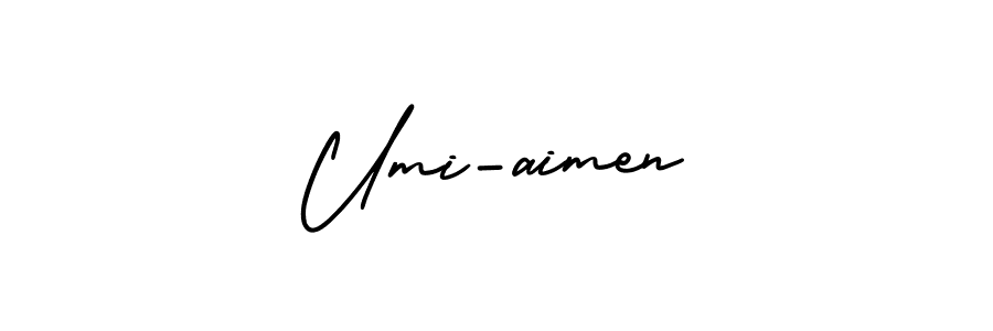 Make a beautiful signature design for name Umi-aimen. With this signature (AmerikaSignatureDemo-Regular) style, you can create a handwritten signature for free. Umi-aimen signature style 3 images and pictures png