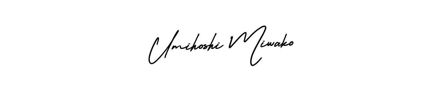 It looks lik you need a new signature style for name Umihoshi Miwako. Design unique handwritten (AmerikaSignatureDemo-Regular) signature with our free signature maker in just a few clicks. Umihoshi Miwako signature style 3 images and pictures png