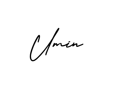 Make a beautiful signature design for name Umin. With this signature (AmerikaSignatureDemo-Regular) style, you can create a handwritten signature for free. Umin signature style 3 images and pictures png