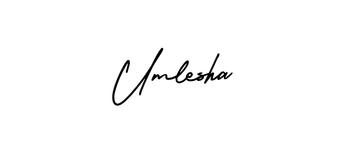 Umlesha stylish signature style. Best Handwritten Sign (AmerikaSignatureDemo-Regular) for my name. Handwritten Signature Collection Ideas for my name Umlesha. Umlesha signature style 3 images and pictures png