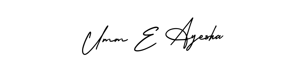 if you are searching for the best signature style for your name Umm E Ayesha. so please give up your signature search. here we have designed multiple signature styles  using AmerikaSignatureDemo-Regular. Umm E Ayesha signature style 3 images and pictures png