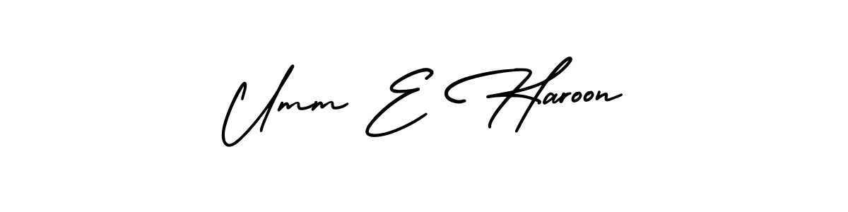 Also You can easily find your signature by using the search form. We will create Umm E Haroon name handwritten signature images for you free of cost using AmerikaSignatureDemo-Regular sign style. Umm E Haroon signature style 3 images and pictures png