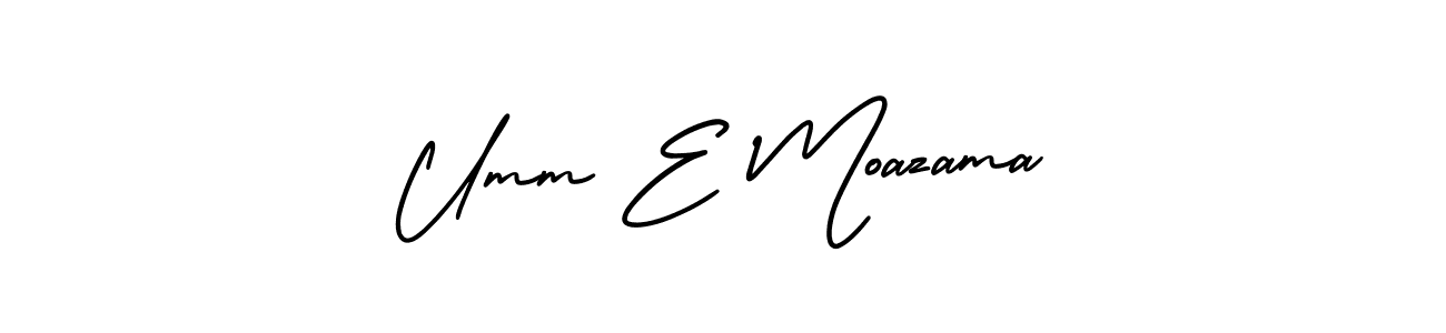 if you are searching for the best signature style for your name Umm E Moazama. so please give up your signature search. here we have designed multiple signature styles  using AmerikaSignatureDemo-Regular. Umm E Moazama signature style 3 images and pictures png