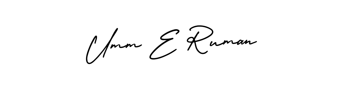 Check out images of Autograph of Umm E Ruman name. Actor Umm E Ruman Signature Style. AmerikaSignatureDemo-Regular is a professional sign style online. Umm E Ruman signature style 3 images and pictures png