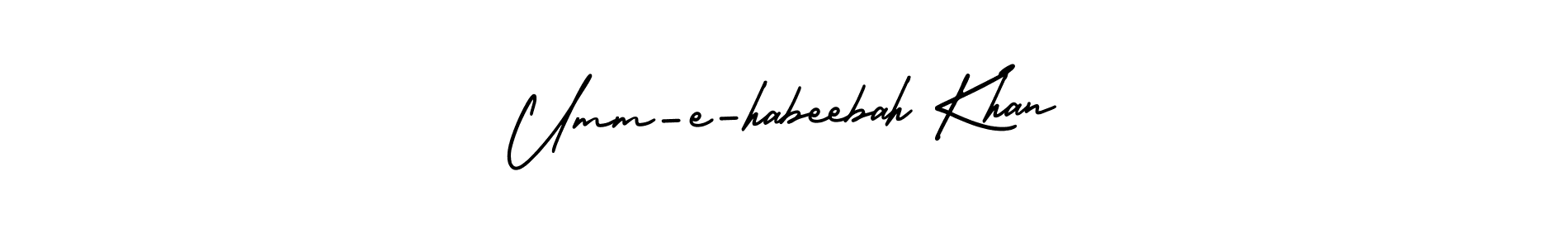 Make a beautiful signature design for name Umm-e-habeebah Khan. Use this online signature maker to create a handwritten signature for free. Umm-e-habeebah Khan signature style 3 images and pictures png
