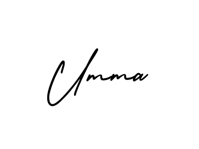 Use a signature maker to create a handwritten signature online. With this signature software, you can design (AmerikaSignatureDemo-Regular) your own signature for name Umma. Umma signature style 3 images and pictures png