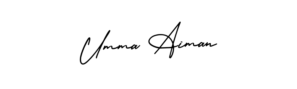 You can use this online signature creator to create a handwritten signature for the name Umma Aiman. This is the best online autograph maker. Umma Aiman signature style 3 images and pictures png