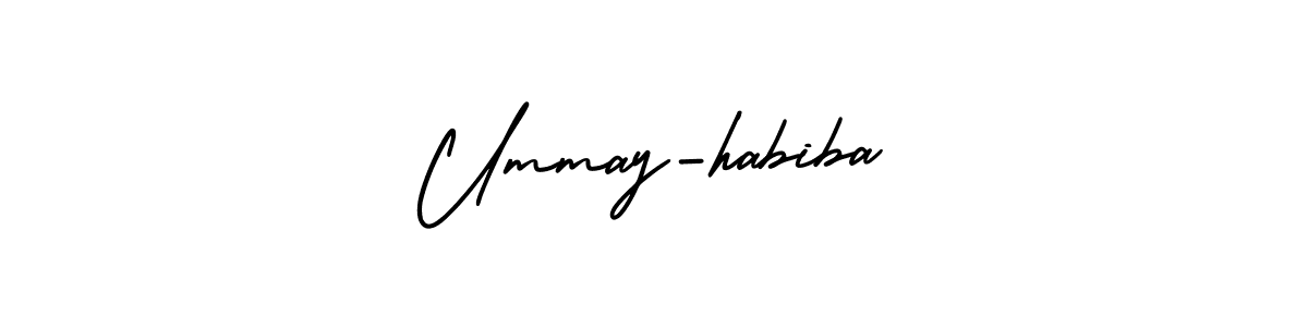 You can use this online signature creator to create a handwritten signature for the name Ummay-habiba. This is the best online autograph maker. Ummay-habiba signature style 3 images and pictures png