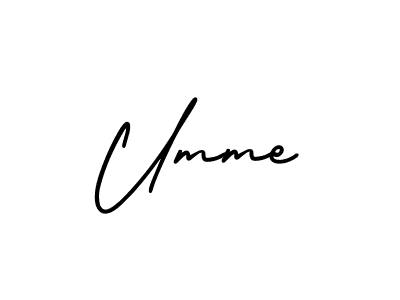 Create a beautiful signature design for name Umme. With this signature (AmerikaSignatureDemo-Regular) fonts, you can make a handwritten signature for free. Umme signature style 3 images and pictures png