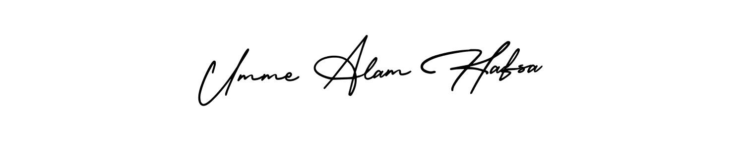 Also You can easily find your signature by using the search form. We will create Umme Alam Hafsa name handwritten signature images for you free of cost using AmerikaSignatureDemo-Regular sign style. Umme Alam Hafsa signature style 3 images and pictures png