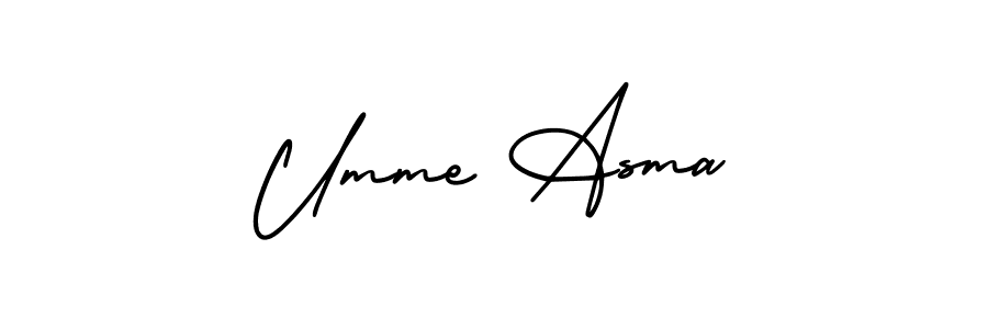 Also You can easily find your signature by using the search form. We will create Umme Asma name handwritten signature images for you free of cost using AmerikaSignatureDemo-Regular sign style. Umme Asma signature style 3 images and pictures png