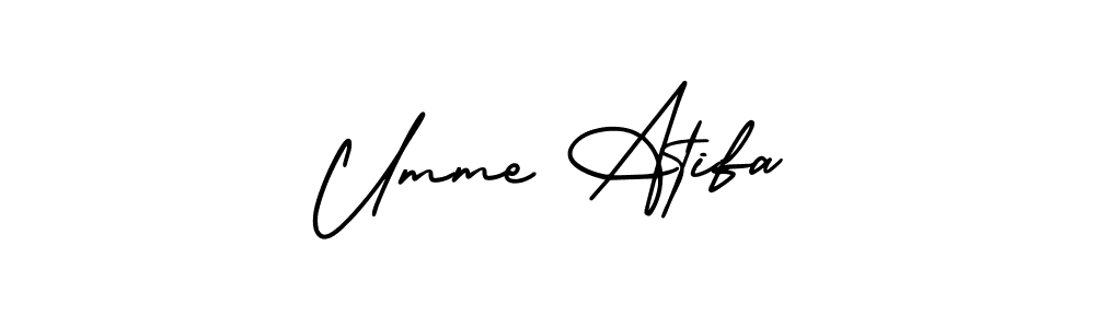 AmerikaSignatureDemo-Regular is a professional signature style that is perfect for those who want to add a touch of class to their signature. It is also a great choice for those who want to make their signature more unique. Get Umme Atifa name to fancy signature for free. Umme Atifa signature style 3 images and pictures png
